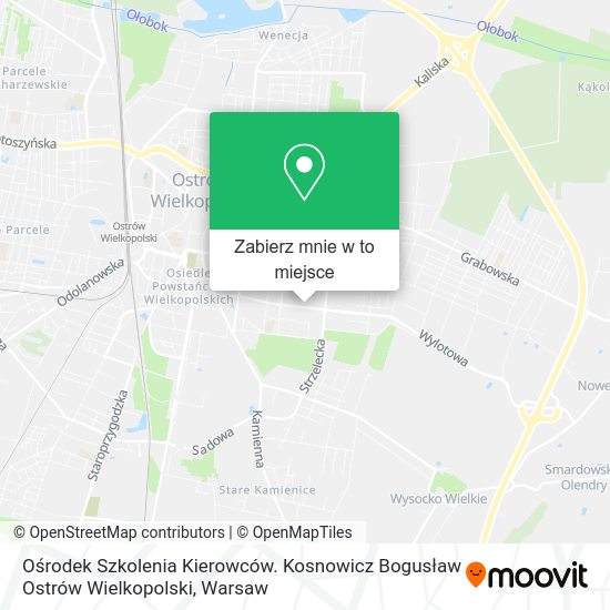 Mapa Ośrodek Szkolenia Kierowców. Kosnowicz Bogusław Ostrów Wielkopolski