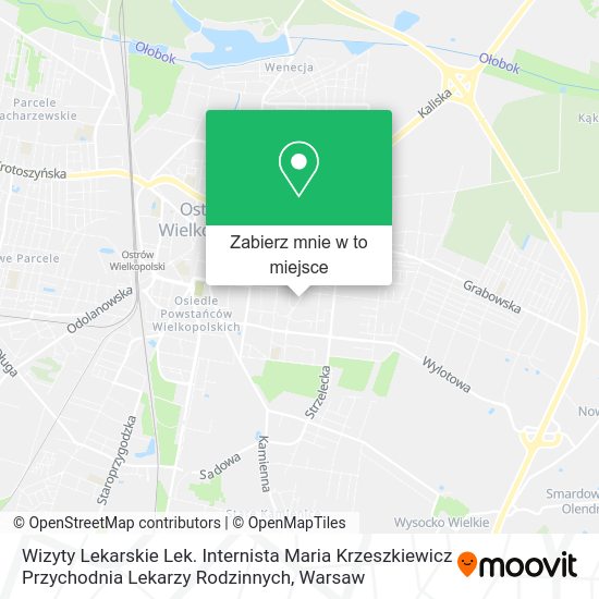 Mapa Wizyty Lekarskie Lek. Internista Maria Krzeszkiewicz Przychodnia Lekarzy Rodzinnych