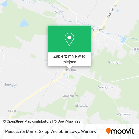 Mapa Piaseczna Maria. Sklep Wielobranżowy