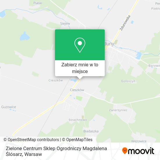 Mapa Zielone Centrum Sklep Ogrodniczy Magdalena Ślósarz