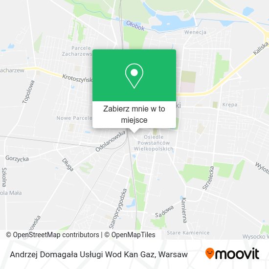 Mapa Andrzej Domagała Usługi Wod Kan Gaz