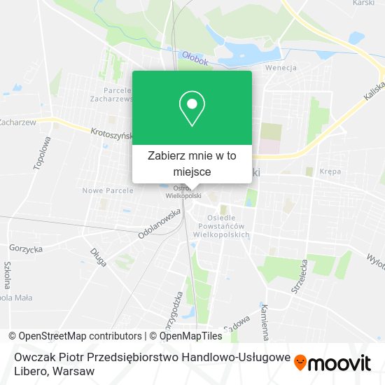 Mapa Owczak Piotr Przedsiębiorstwo Handlowo-Usługowe Libero