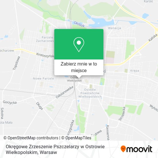 Mapa Okręgowe Zrzeszenie Pszczelarzy w Ostrowie Wielkopolskim