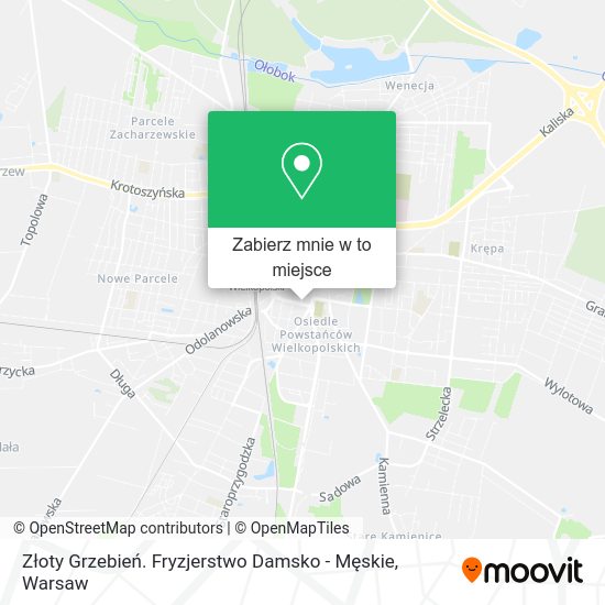 Mapa Złoty Grzebień. Fryzjerstwo Damsko - Męskie