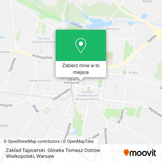 Mapa Zakład Tapicerski. Główka Tomasz Ostrów Wielkopolski