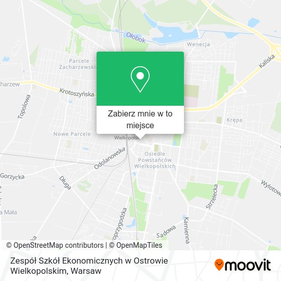 Mapa Zespół Szkół Ekonomicznych w Ostrowie Wielkopolskim