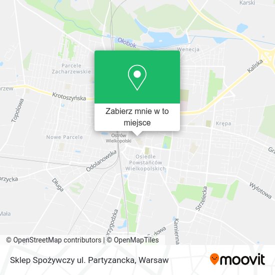 Mapa Sklep Spożywczy ul. Partyzancka