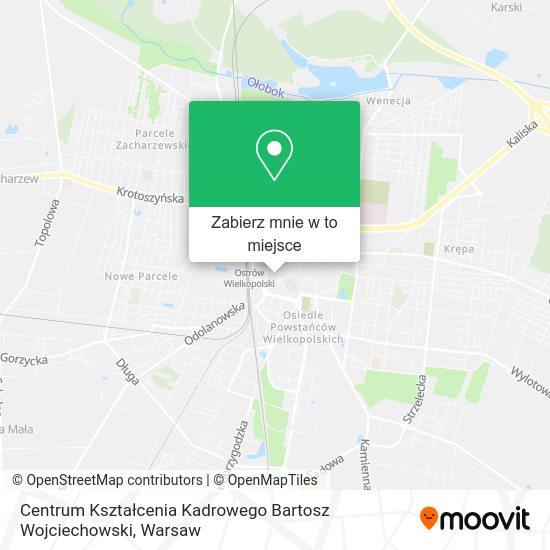 Mapa Centrum Kształcenia Kadrowego Bartosz Wojciechowski