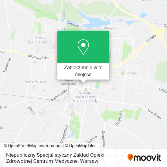 Mapa Niepubliczny Specjalistyczny Zakład Opieki Zdrowotnej Centrum Medyczne