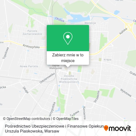 Mapa Pośrednictwo Ubezpieczeniowe i Finansowe Opiekun Urszula Piaskowska