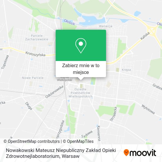 Mapa Nowakowski Mateusz Niepubliczny Zakład Opieki Zdrowotnejlaboratorium