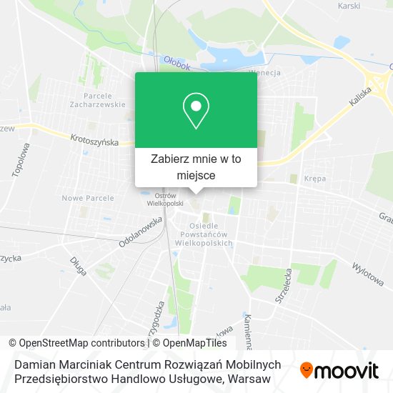 Mapa Damian Marciniak Centrum Rozwiązań Mobilnych Przedsiębiorstwo Handlowo Usługowe