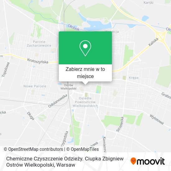 Mapa Chemiczne Czyszczenie Odzieży. Ciupka Zbigniew Ostrów Wielkopolski