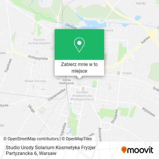 Mapa Studio Urody Solarium Kosmetyka Fryzjer Partyzancka 6