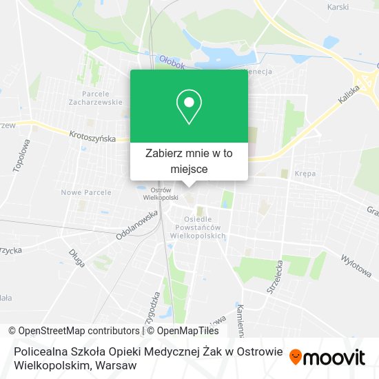 Mapa Policealna Szkoła Opieki Medycznej Żak w Ostrowie Wielkopolskim