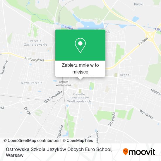 Mapa Ostrowska Szkoła Języków Obcych Euro School