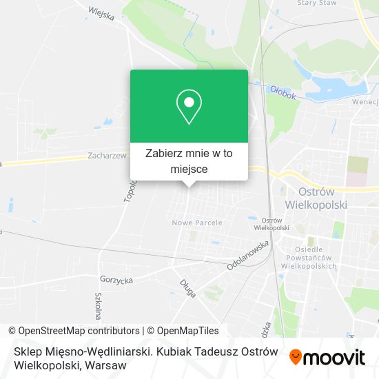 Mapa Sklep Mięsno-Wędliniarski. Kubiak Tadeusz Ostrów Wielkopolski