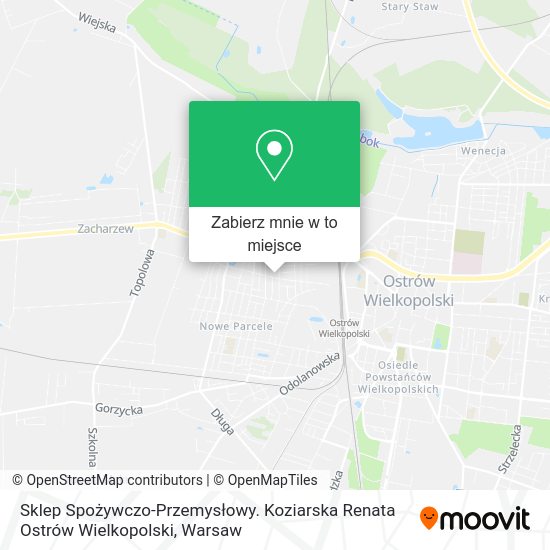 Mapa Sklep Spożywczo-Przemysłowy. Koziarska Renata Ostrów Wielkopolski