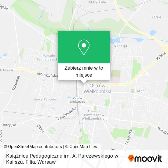 Mapa Książnica Pedagogiczna im. A. Parczewskiego w Kaliszu. Filia