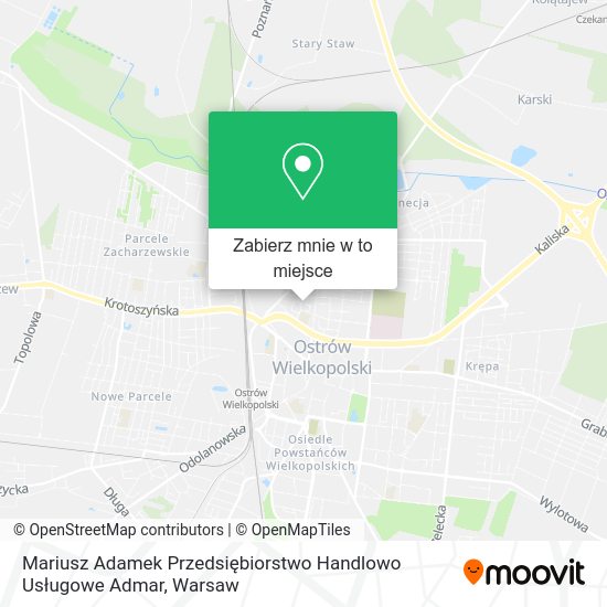 Mapa Mariusz Adamek Przedsiębiorstwo Handlowo Usługowe Admar