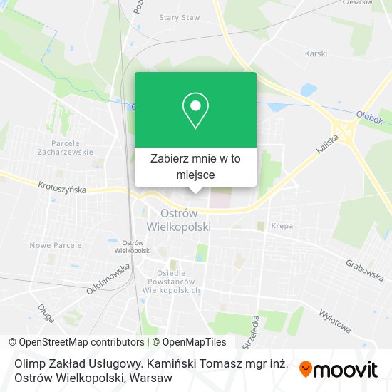Mapa Olimp Zakład Usługowy. Kamiński Tomasz mgr inż. Ostrów Wielkopolski