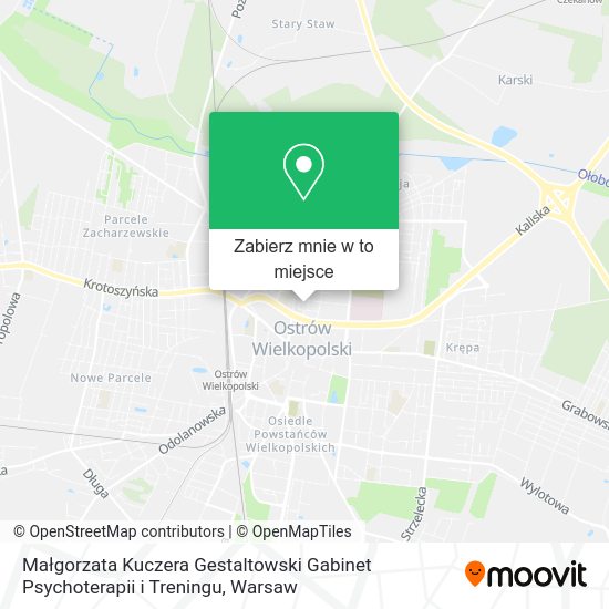 Mapa Małgorzata Kuczera Gestaltowski Gabinet Psychoterapii i Treningu