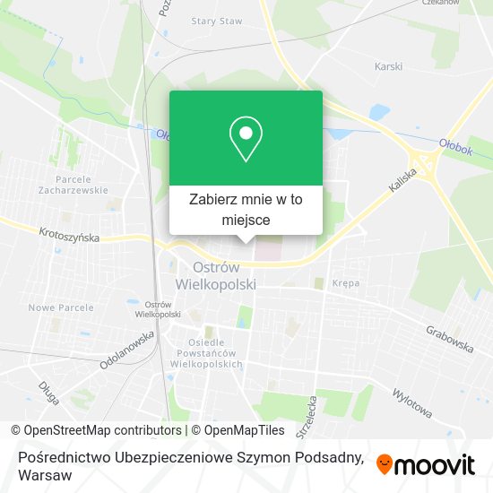 Mapa Pośrednictwo Ubezpieczeniowe Szymon Podsadny