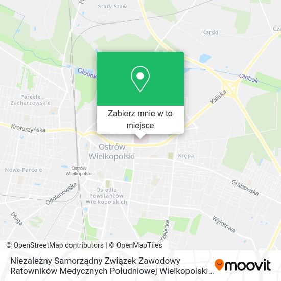 Mapa Niezależny Samorządny Związek Zawodowy Ratowników Medycznych Południowej Wielkopolski