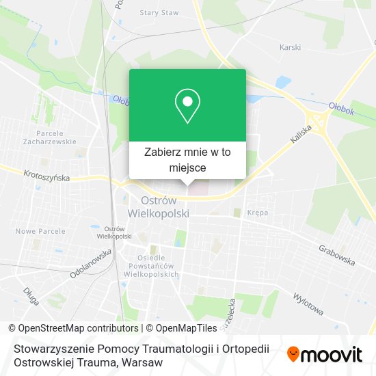 Mapa Stowarzyszenie Pomocy Traumatologii i Ortopedii Ostrowskiej Trauma