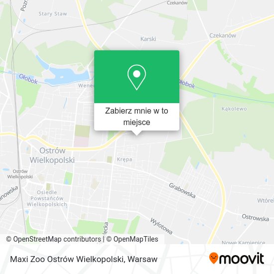 Mapa Maxi Zoo Ostrów Wielkopolski