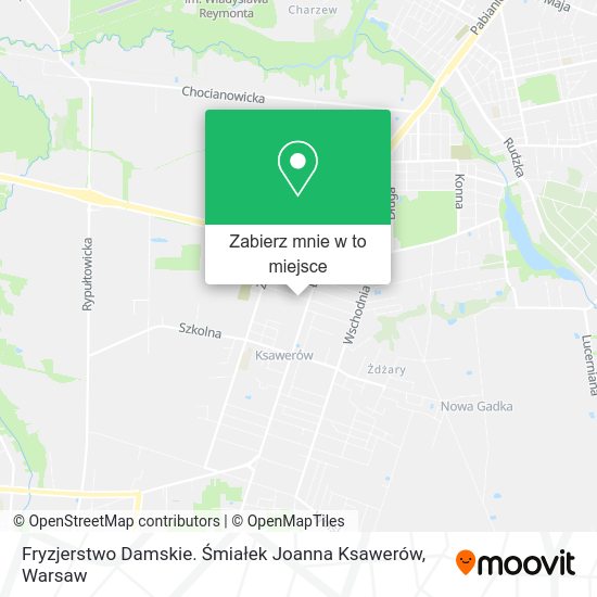 Mapa Fryzjerstwo Damskie. Śmiałek Joanna Ksawerów