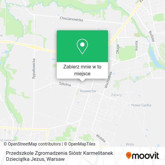 Mapa Przedszkole Zgromadzenia Sióstr Karmelitanek Dzieciątka Jezus