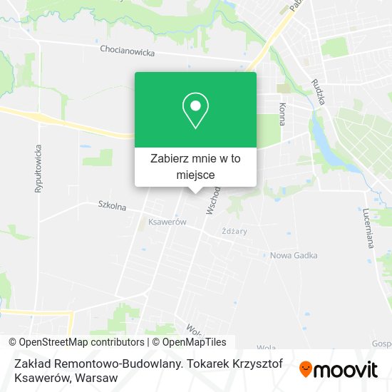 Mapa Zakład Remontowo-Budowlany. Tokarek Krzysztof Ksawerów