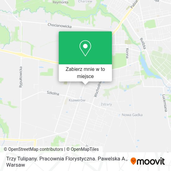 Mapa Trzy Tulipany. Pracownia Florystyczna. Pawelska A.