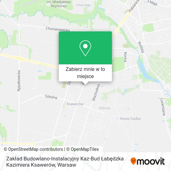 Mapa Zakład Budowlano-Instalacyjny Kaz-Bud Łabędzka Kazimiera Ksawerów