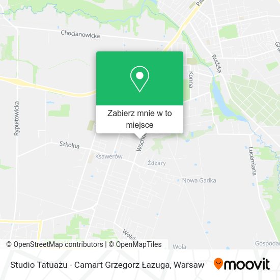 Mapa Studio Tatuażu - Camart Grzegorz Łazuga