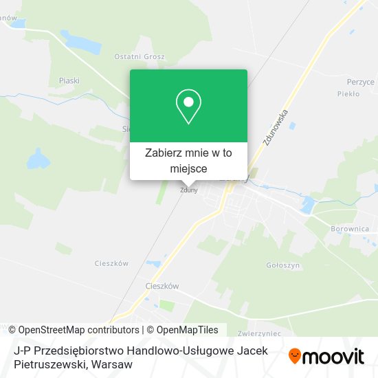 Mapa J-P Przedsiębiorstwo Handlowo-Usługowe Jacek Pietruszewski