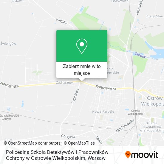 Mapa Policealna Szkoła Detektywów i Pracowników Ochrony w Ostrowie Wielkopolskim