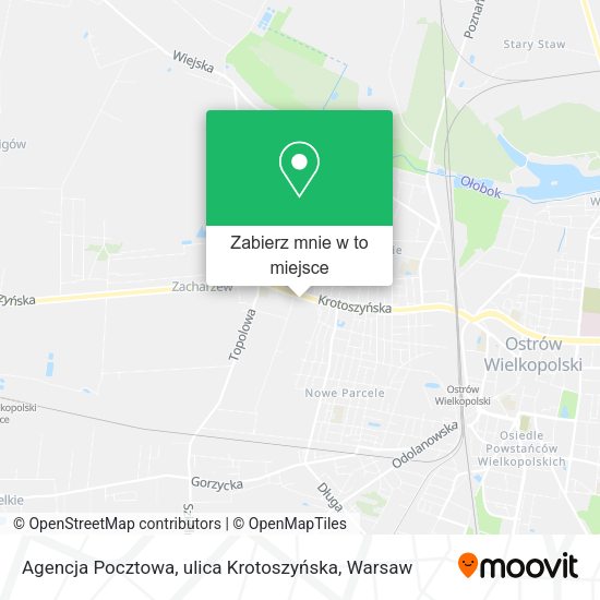 Mapa Agencja Pocztowa, ulica Krotoszyńska