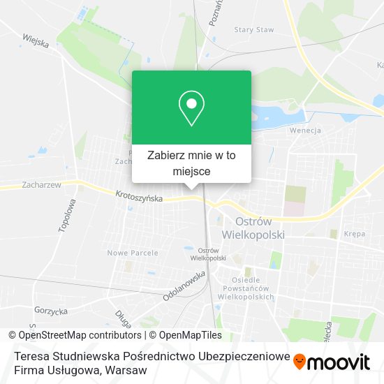 Mapa Teresa Studniewska Pośrednictwo Ubezpieczeniowe Firma Usługowa