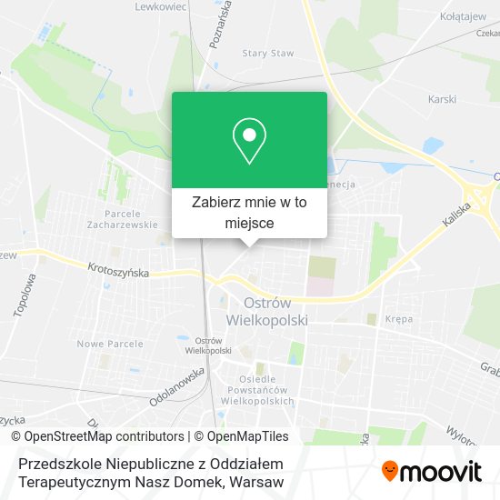 Mapa Przedszkole Niepubliczne z Oddziałem Terapeutycznym Nasz Domek