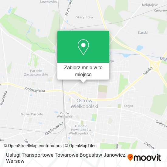 Mapa Usługi Transportowe Towarowe Bogusław Janowicz