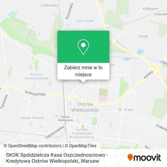 Mapa SKOK Spóldzielcza Kasa Oszczednosciowo - Kredytowa Ostrów Wielkopolski