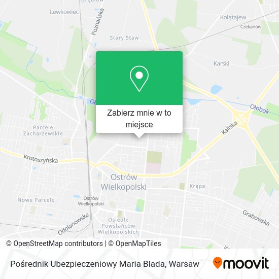 Mapa Pośrednik Ubezpieczeniowy Maria Blada