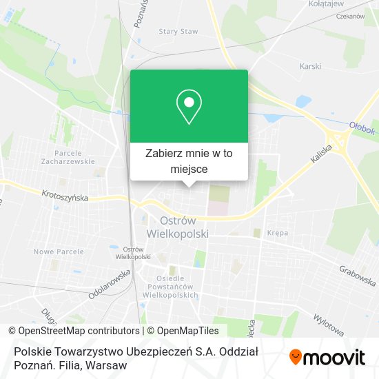 Mapa Polskie Towarzystwo Ubezpieczeń S.A. Oddział Poznań. Filia