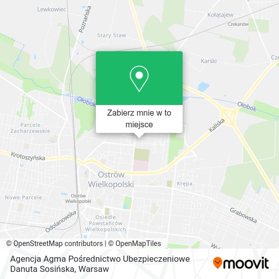 Mapa Agencja Agma Pośrednictwo Ubezpieczeniowe Danuta Sosińska