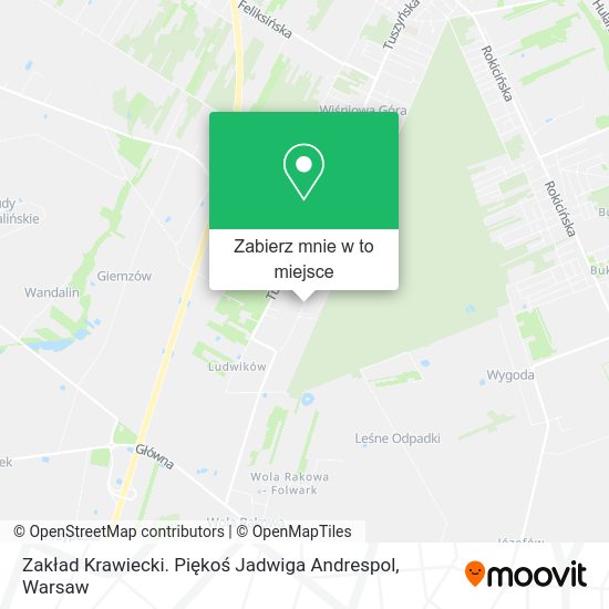 Mapa Zakład Krawiecki. Piękoś Jadwiga Andrespol