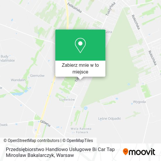 Mapa Przedsiębiorstwo Handlowo Usługowe Bi Car Tap Mirosław Bakalarczyk