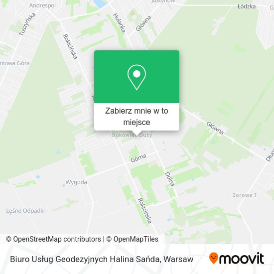 Mapa Biuro Usług Geodezyjnych Halina Sańda