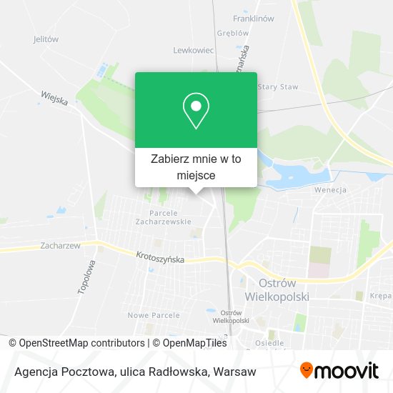 Mapa Agencja Pocztowa, ulica Radłowska